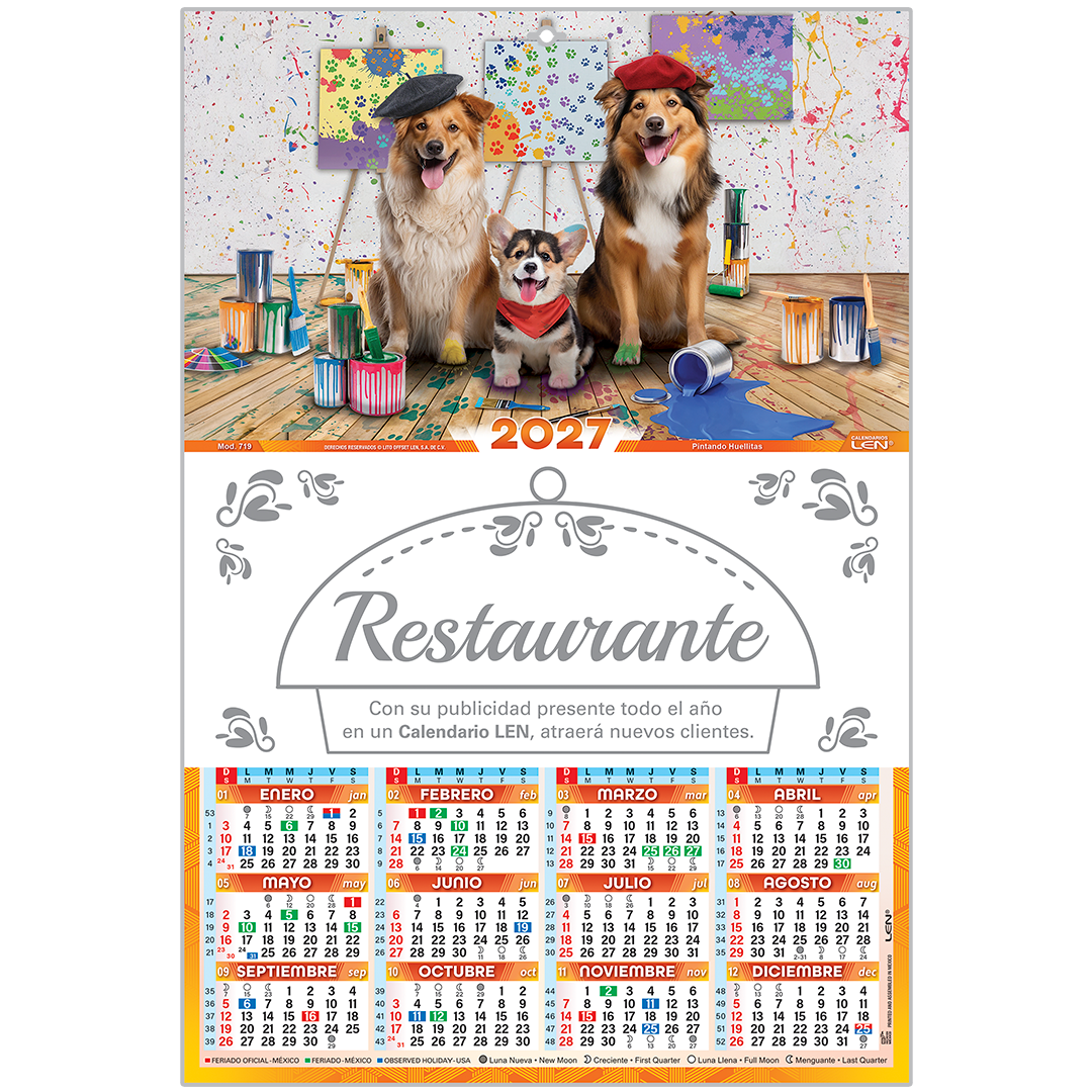 Calendario LEN de pared personalizado 2027