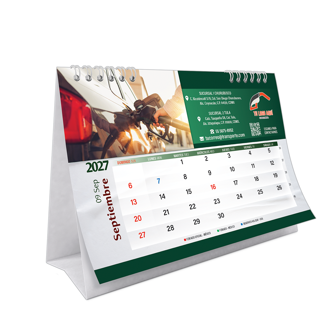 Calendario de escritorio 100% personalizado 2027
