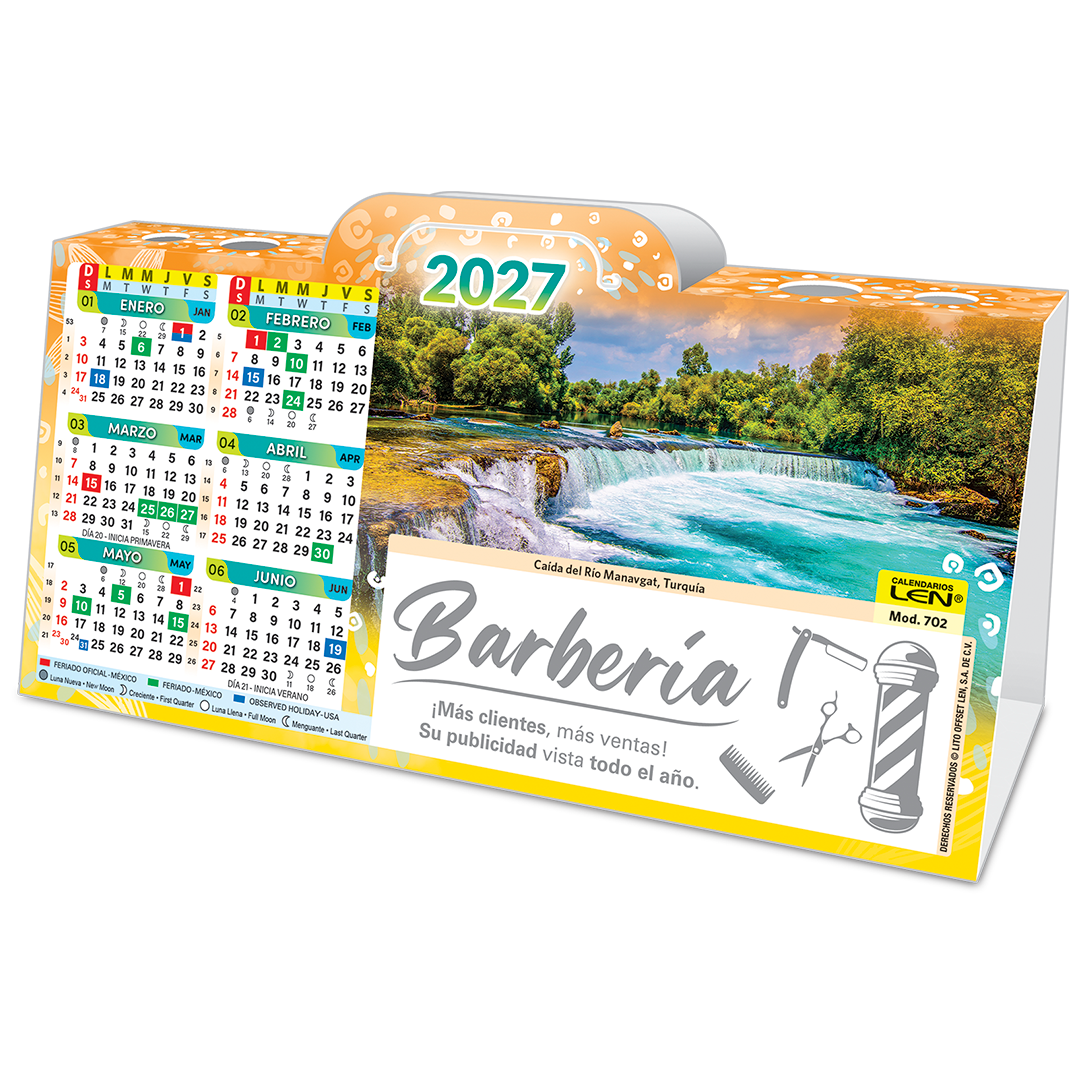 Calendario de escritorio tipo caballete personalizado
